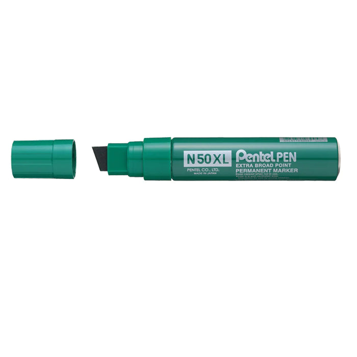 Pentel N50XL-D Chisel Tip Permanent Marker - Green (Pack of 6)