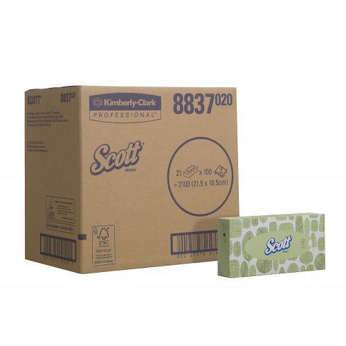 KCP 8837Scott Facial Tissue, White 100 Sheets