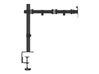 VISION Monitor Desk Post Mount - LIFETIME WARRANTY - fits display 13 - 32" with VESA sizes 75 x 75 or 100 x 100 - 2-part arm - rotate - quick-release - swivel and tilt - clamp or grommet - post height 440 mm / 17" - max reach 460 mm / 18" - SWL 8 kg / 8 lb - matt black