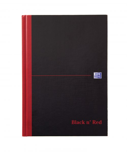 Black n Red Casebound Hardback A5 Notebook Single Cash 192 Pages 100080414