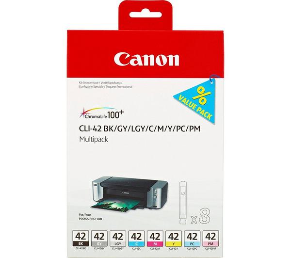 CANON CLI-42 Black, Grey, Light Grey, Cyan, Magenta, Yellow Ink Cartridges - Multipack