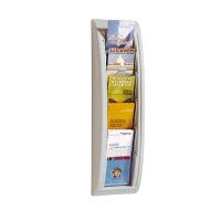 Best Value Wall Display Shelf-5Compartments for 1/3DIN A4White, Pack of 2pcs