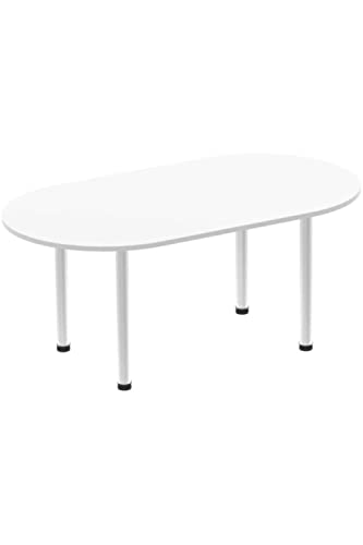 Dynamic Impulse 1800mm Boardroom Table White Top Silver Post Leg I000203