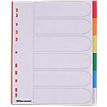 Best Value Polypropylene punched Dividers A4 Extra Wide 6 Part Colour Tabs