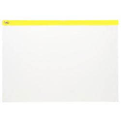 Best Value Transparent Zip Pouches with coloured header Strip - A3 Yellow Strip