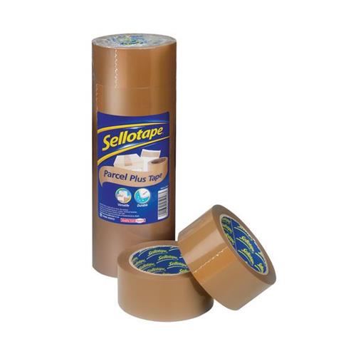 Sellotape Parcel Plus Tape Verpackung Polypropylen 50 mm x 66 m Buff Ref 1445172 [6 Stück]