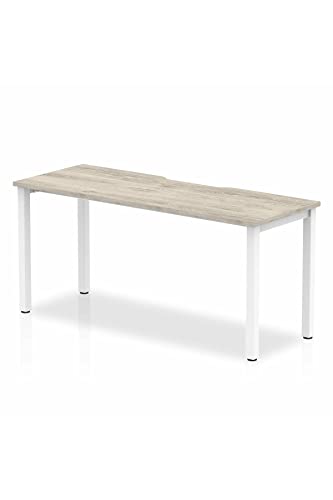 Dynamic Evolve Plus 1600mm Single Starter Desk Grey Oak Top White Frame BE764