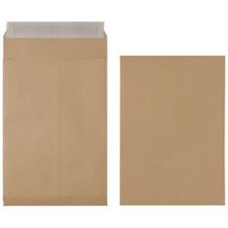 Best Value Premium Brown Gusset V Bottom C4 324 x 229 x 25mm Peel and Seal 140gsm Plain - Box of 125