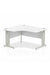 Dynamic Impulse 1400mm Left Hand Crescent Desk White Top Silver Cable Managed Leg I003846