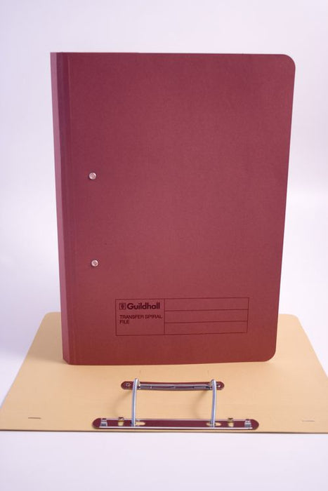 Best Value Guildhall Transfer Spring File Foolscap 420gsm Red PK25