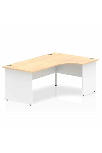 Dynamic Impulse 1800mm Right Crescent Desk Maple Top White Panel End Leg TT000116