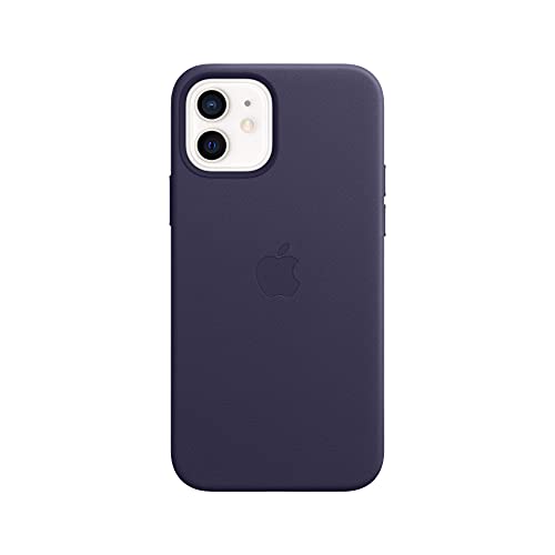 Apple with MagSafe - Protective sleeve for mobile phone - leather - deep violet - for iPhone 12, 12 Pro