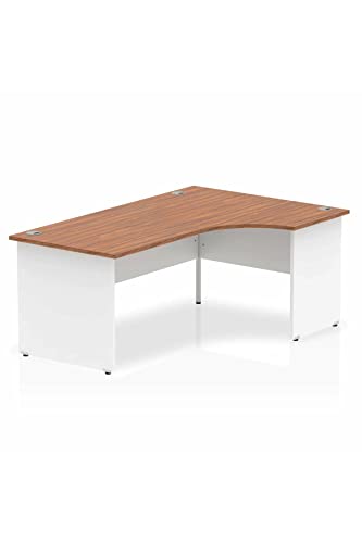 Dynamic Impulse 1800mm Right Crescent Desk Walnut Top White Panel End Leg TT000043