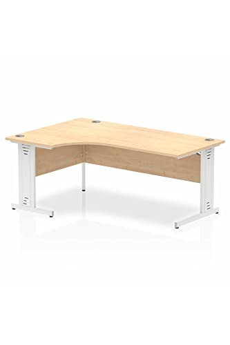 Dynamic Impulse 1800mm Left Crescent Desk Maple Top White Cable Managed Leg MI002624