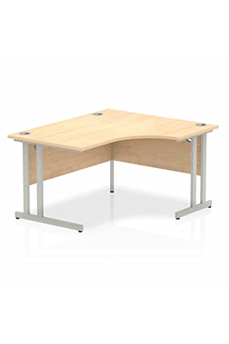 Dynamic Impulse 1400mm Right Crescent Desk Maple Top Silver Cantilever Leg I003826