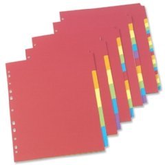 Best Value Concord Bright Subject Dividers Europunched A-Z A4 Assorted Ref 52499