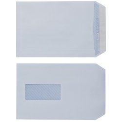 Best Value Premium Peel & Seal Envelopes White Pocket C5 110gsm Window -Box of 500