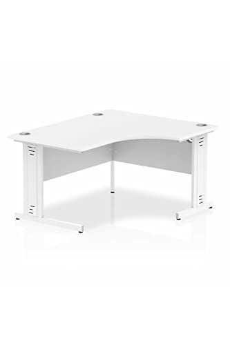 Dynamic Impulse 1400mm Right Crescent Desk White Top White Cable Managed Leg I003864