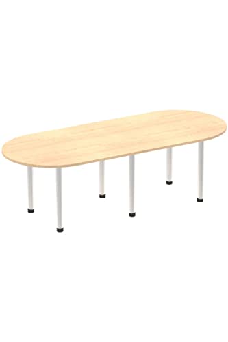 Dynamic Impulse 2400mm Boardroom Table Maple Top Silver Post Leg I000264