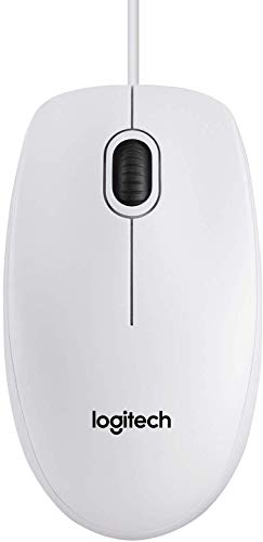 Best Value Logitech B100 Wired USB Mouse, 3-Buttons, Optical Tracking, Ambidextrous PC / Mac / Laptop - White