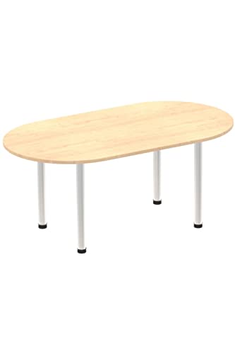 Dynamic Impulse 1800mm Boardroom Table Maple Top Silver Post Leg I000263