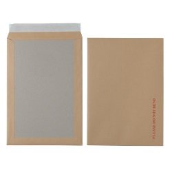 Best Value Premium Plain Brown Peel and Seal Board Backed Pocket Envelopes C4 115gsm - Box of 125