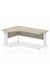 Dynamic Impulse 1600mm Left Crescent Desk Grey Oak Top White Cable Managed Leg I003532