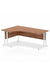 Dynamic Impulse 1800mm Left Crescent Desk Walnut Top White Cantilever Leg MI002136