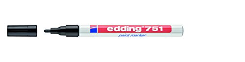 Best Value Edding 751 Paint Marker Xylene and Toluene-free Bullet Tip 1-2mm Line Black Ref 751001 [Pack of 10]