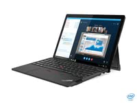 Lenovo ThinkPad X12 Detachable 20UW - Tablet - with detachable keyboard - Core i5 1130G7 / 1.8 GHz - Win 10 Pro 64-bit - 8 GB RAM - 256 GB SSD NVMe - 12.3" IPS touchscreen 1920 x 1280 (Full HD Plus) - Iris Xe Graphics - Wi-Fi 6, Bluetooth - black - kbd: UK - with Co2 Offset 0.5 ton