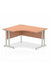 Dynamic Impulse 1600mm Left Crescent Desk Walnut Top White Cantilever Leg MI002134