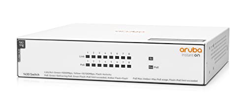 HPE Aruba Instant On 1430 8G Class4 PoE 64W Switch - Switch - unmanaged - 8 x 10/100/1000 (PoE Class 4) - desktop, rack-mountable - PoE (65 W)