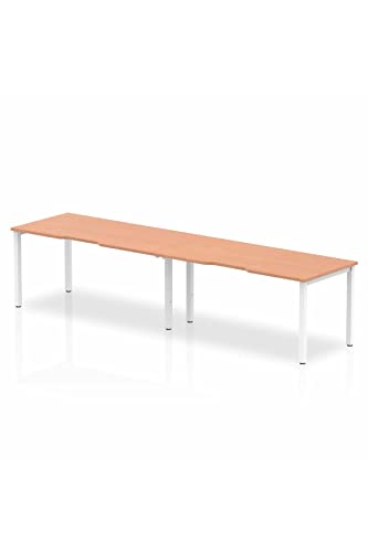 Dynamic Evolve Plus 1200mm Single Row 2 Person Desk Grey Oak Top Silver Frame BE765