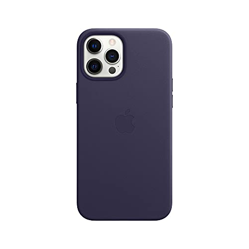 Apple with MagSafe - Protective sleeve for mobile phone - leather - deep violet - for iPhone 12 Pro Max