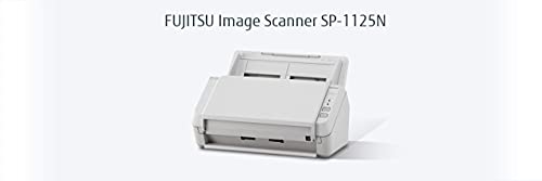 Fujitsu SP-1125N 25ppm/50ipm A4 Duplex ADF Gigabit Ethernet USB3.2 LED Office Scanner.  Windows. Includes PaperStream IP, PaperStream Capture, ABBYY" FineReader for ScanSnap", ABBYY" FineReader Sprint", Scanner Central Admin, USB3.0(B) cable & 1 year Warranty.