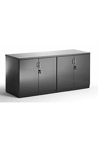 Dynamic High Gloss 1600mm Credenza Twin Cupboard Black I000909