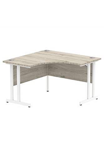 Dynamic Impulse 1200mm Corner Desk Walnut Top Silver Cantilever Leg I000340