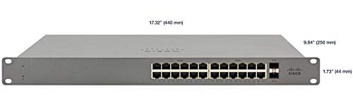 Cisco Meraki Go GS110-24P - Switch - Managed - 24 x 10/100/1000 (PoE+) + 2 x SFP (mini-GBIC) (uplink) - desktop, rack-mountable - PoE+ (195 W)