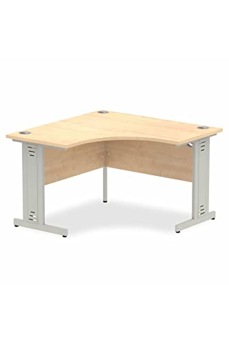 Dynamic Impulse 1200mm Corner Desk Maple Top Silver Cable Managed Leg MI002616