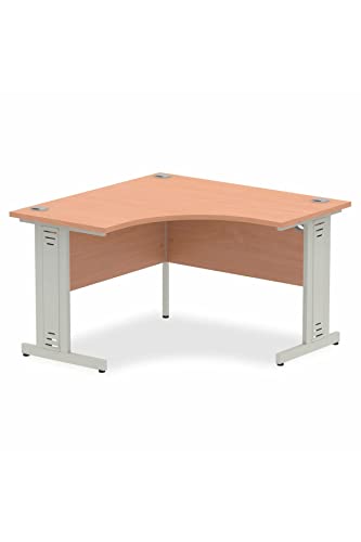 Dynamic Impulse 1200mm Corner Desk Beech Top White Cable Managed Leg MI001874