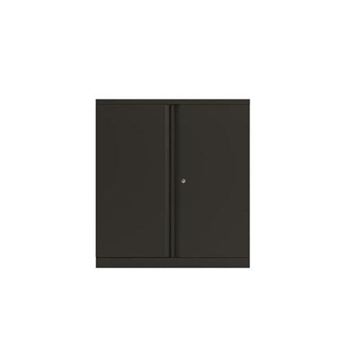 Best Value Bisley Two Door Steel Storage Cupboard Low 1000mm Cupboard with Shelf Black 158423