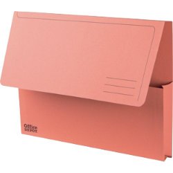 Best Value PK50 DOCUMENT WALLETS ORANGE A4 285 GSM