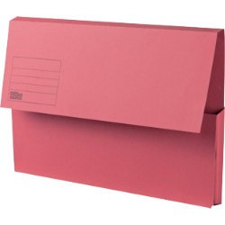 Best Value Extra Capacity Document Wallets 315gsm Box of 25 - Red