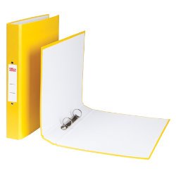 Best Value 2 Ring A4 Paper-On-Board Ring Binder Yellow - Single