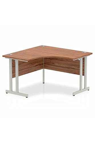 Dynamic Impulse 1200mm Corner Desk Walnut Top Silver Cantilever Leg I000340