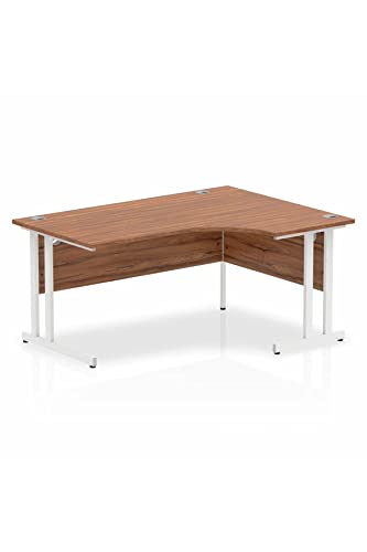 Dynamic Impulse 1600mm Right Crescent Desk Walnut Top White Cantilever Leg MI002135