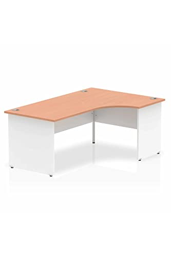 Dynamic Impulse 1800mm Right Crescent Desk Beech Top White Panel End Leg TT000045