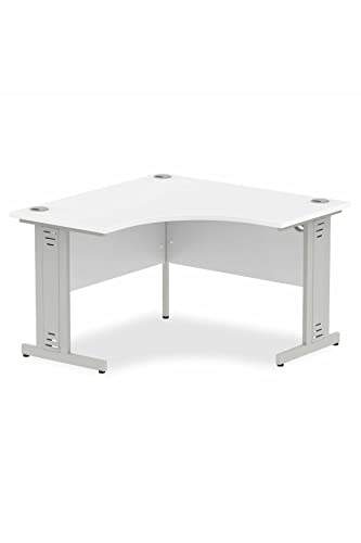 Dynamic Impulse 1200mm Corner Desk White Top Silver Cable Managed Leg MI002390