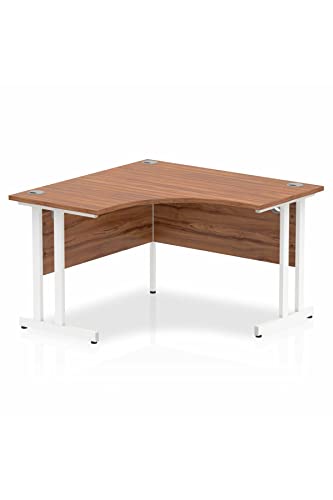 Dynamic Impulse 1200mm Corner Desk Walnut Top White Cantilever Leg MI002126