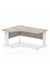 Dynamic Impulse 1800mm Left Crescent Desk Grey Oak Top White Cable Managed Leg I003534